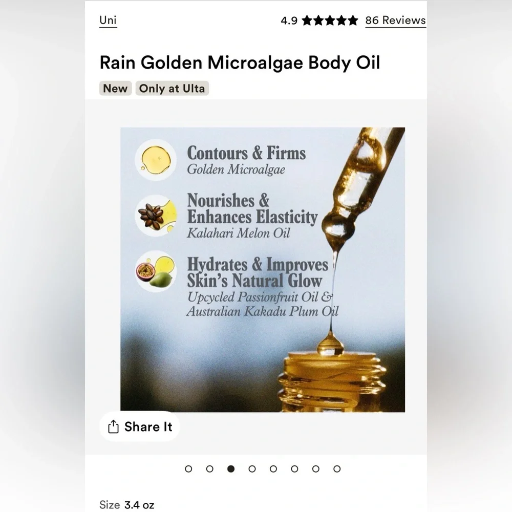 uni  24 hr serum and oil set in Rain